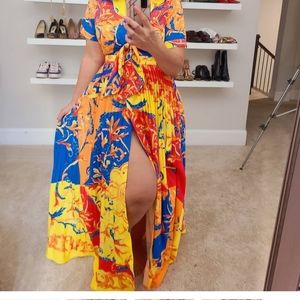 Gorgeous peephole plus size maxi dress- Versace inspired